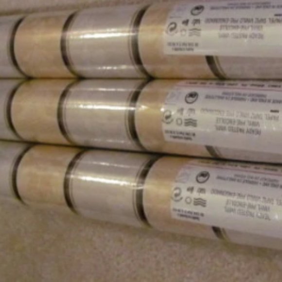 80's Tuscan Style Wallpaper - 3 rolls - NEW - Powder Room - Home Decor - Brocade - Picture 1 of 5